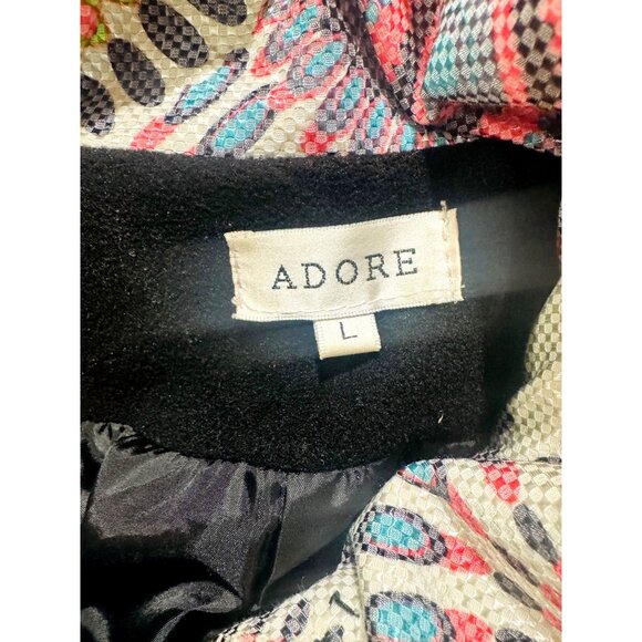 Adore Women L Statement Embroidery Patchwork Button Jacket Multicolor Boho Artsy - Picture 6 of 13